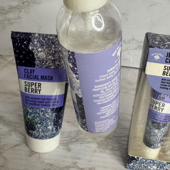 Bolero Beverly Hills Super Berry Clay Mask Jelly Mist Eye Cream 3pc Set Skincare - Picture 5 of 6